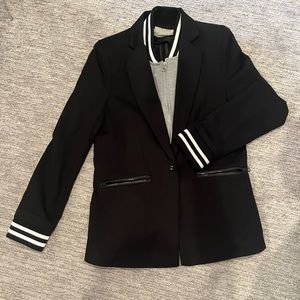 Central Park West Black Blazed with Removable Dickie Insert